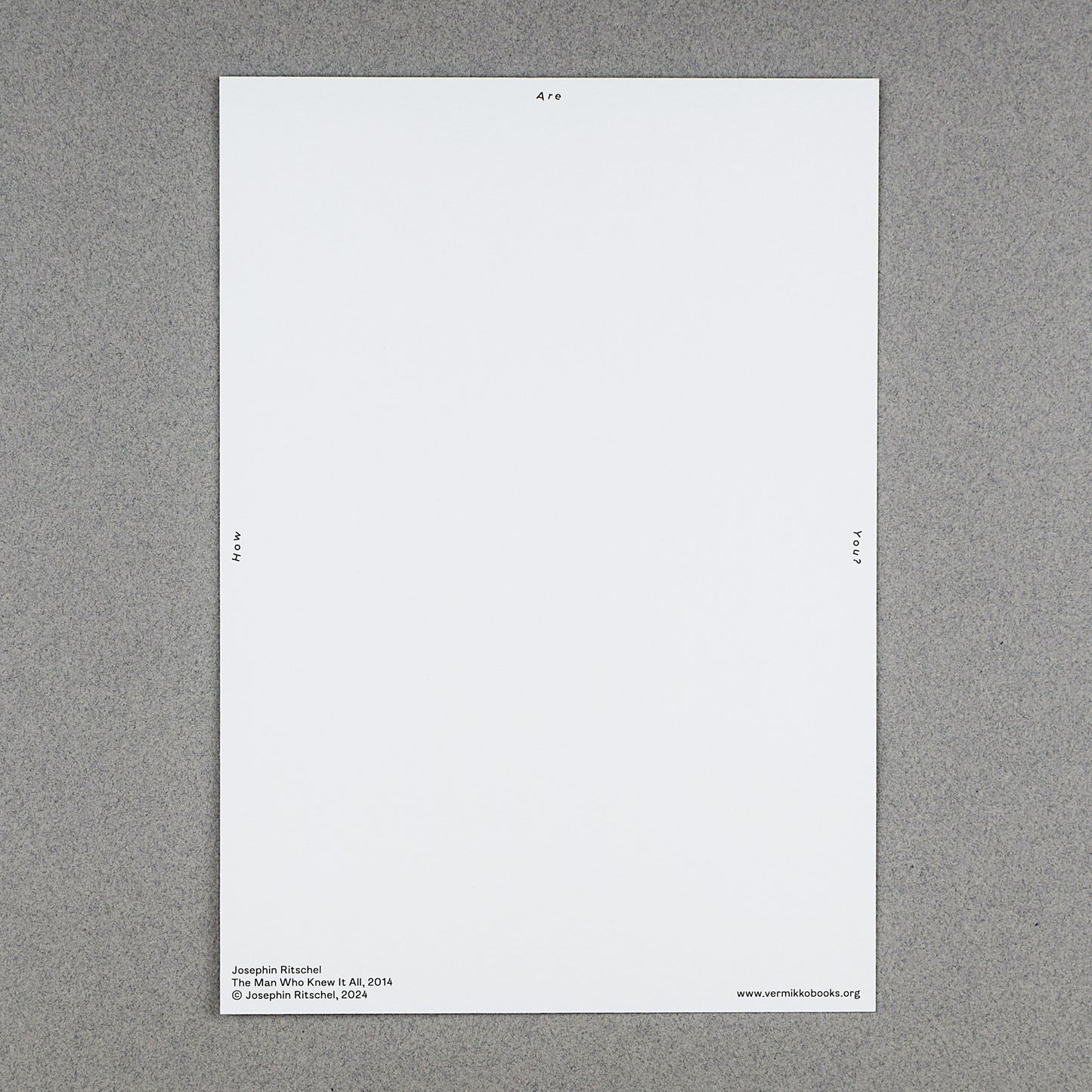 (Postal Card) The Man Who Knew It All