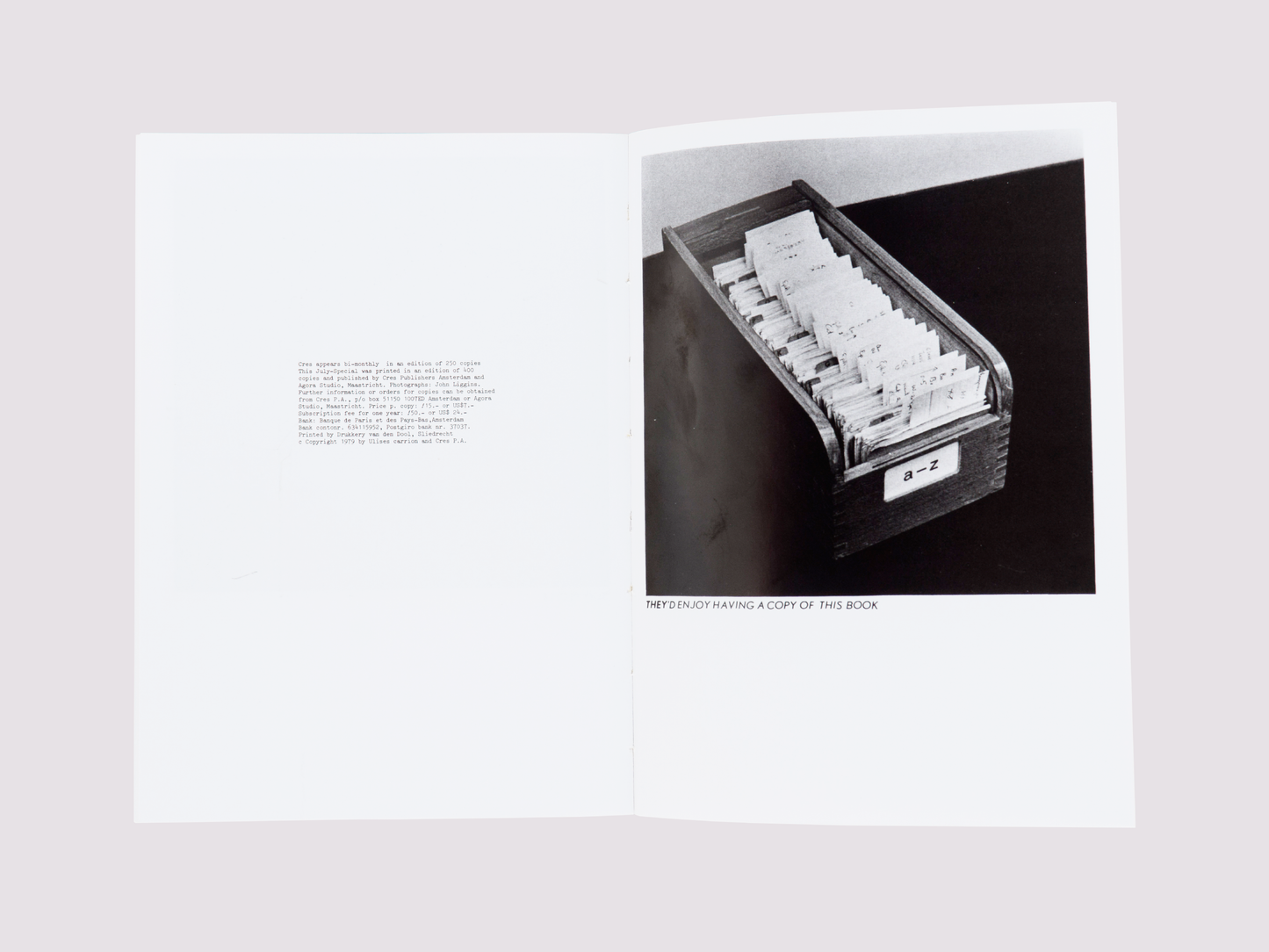 In Alphabetical Order/Ulises Carrión published by Boa Books