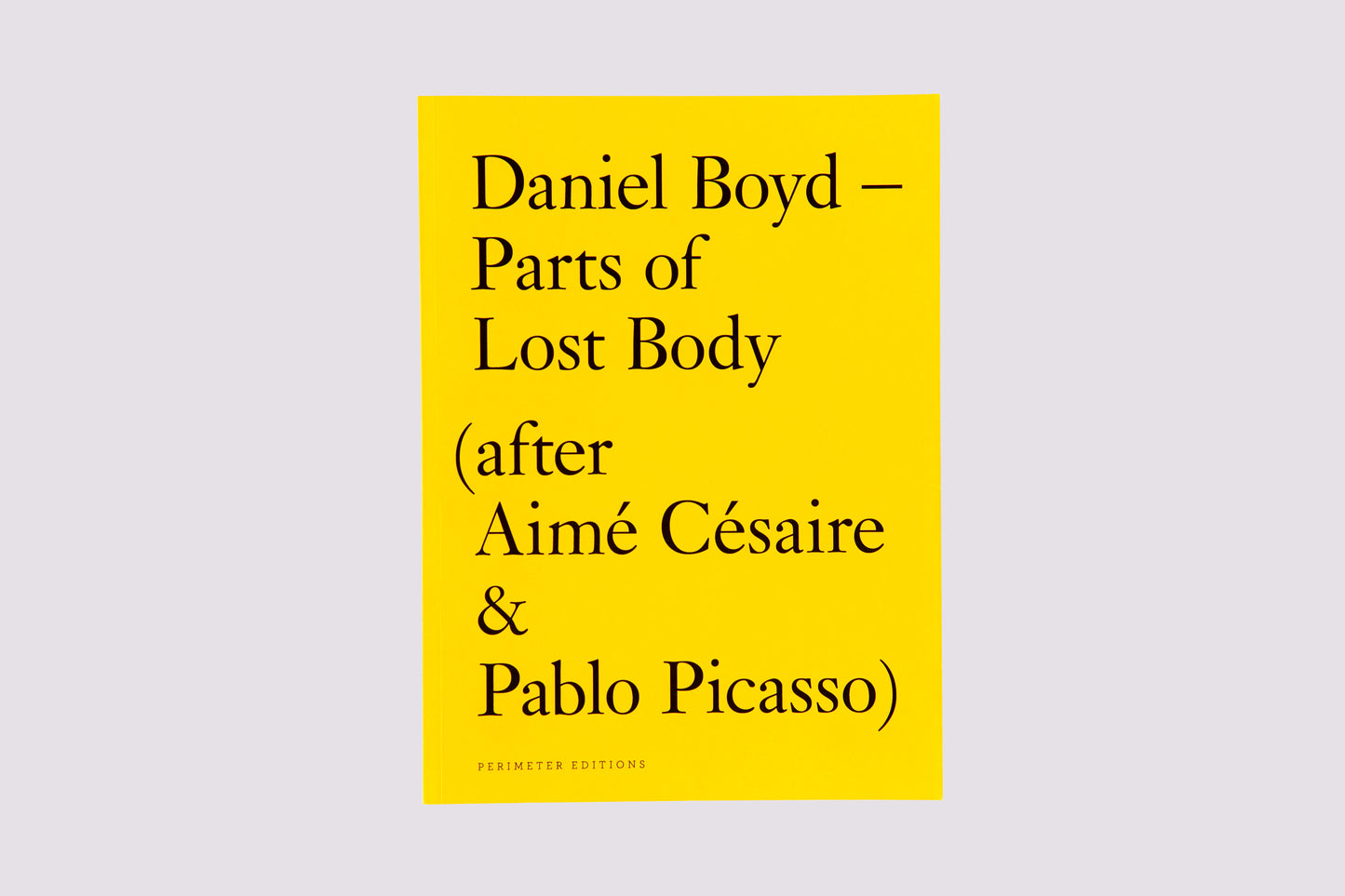 Parts of Lost Body/Daniel Boyd published by Perimeter Editions